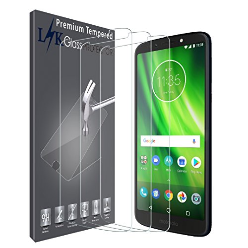 Product Cover LK [3 Pack] Screen Protector for Moto G6 Play Tempered Glass Case Friendly, 9H Hardness HD Clear, Bubble Free [Not fit for Moto G6]