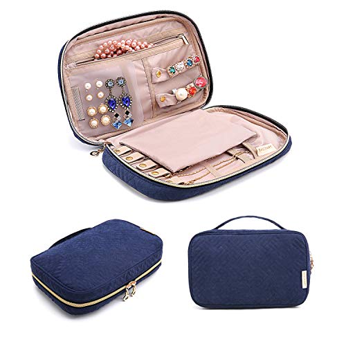Product Cover BAGSMART Jewelry Organizer Bag Travel Jewelry Storage Cases for Necklace, Earrings, Rings, Bracelet, Blue