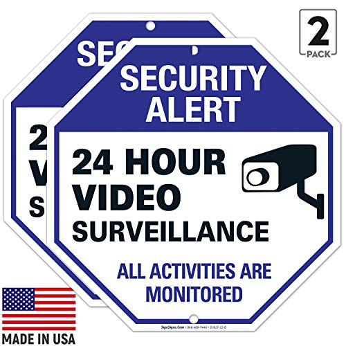 Product Cover Surveillance Sign, Video Surveillance Camera Warning Sign, 12x12 Rust Free Aluminum, Weather Fade Resistant, Easy Mounting, Indoor Outdoor Use, Made in USA by SIGO SIGNS (2)