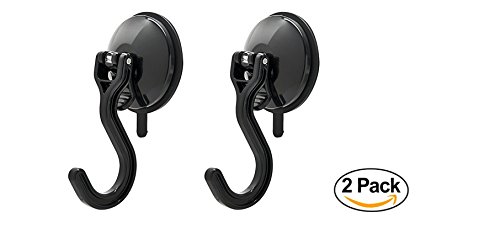 Product Cover Bracketron Heavy Duty Vacuum Suction Cup MightyHooks Specialized for Many Surfaces - Kitchen, Bathroom & Home or Auto Organization (2 Pack)(Large/Black)
