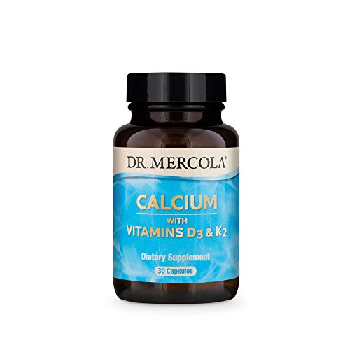 Product Cover Dr. Mercola, Calcium with Vitamins D3 & K2, 30 Servings (30 Capsules), Non GMO, Soy-Free, Gluten-Free
