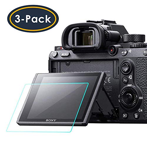 Product Cover Screen Protector Compatible Sony Alpha a7RIII A7R3 A9 A7II A7RII A7SII A77II A99II RX100 RX100V RX1 RX1R RX10 RX10II Camera, QIBOX Tempered Glass Screen Guard Full Coverage Edge to Edge[3 Pack]