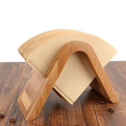 Product Cover Bamboo Coffee Filter Holder Coffee Paper Storage Rack Coffee Filter Paper Container Stand Size 4 Filter Paper Holder (Type A)