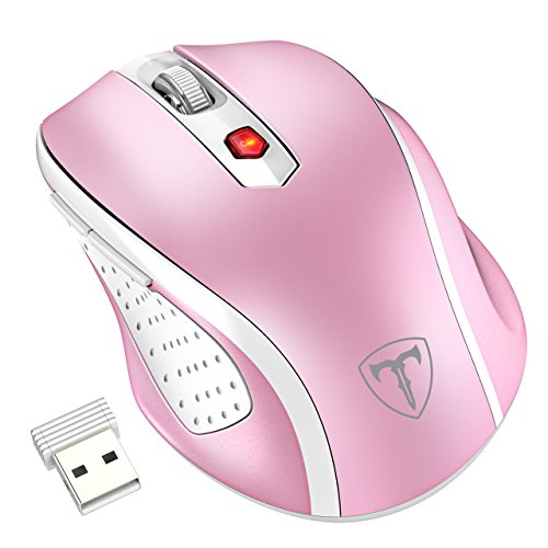 Product Cover VicTsing MM057 2.4G Wireless Portable Mobile Mouse Optical Mice with USB Receiver, 5 Adjustable DPI Levels, 6 Buttons for Notebook, PC, Laptop, Computer, MacBook (Pink)