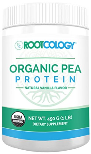 Product Cover Organic Vanilla Pea Protein Powder - Rootcology USDA Certified Organic Pea Protein with 20g Plant Protein by Izabella Wentz (450g / 15 Servings)