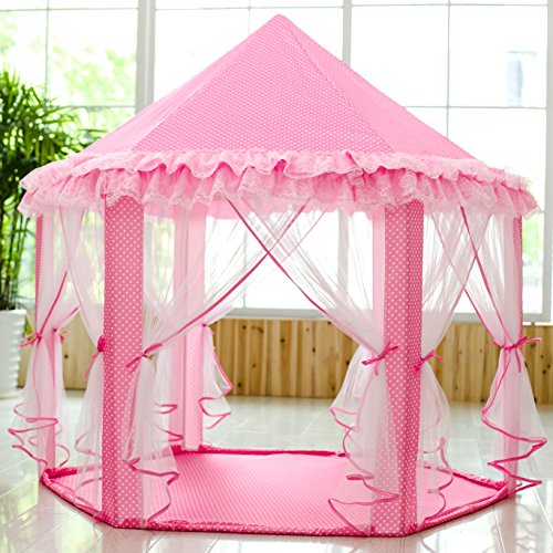 Product Cover SkyeyArc Princess Tent with Metal Frame, Princess Castle Play Tent, Pink Tent, Princess Playhouse, Kids Tents, Great for Girls.