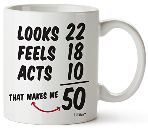 Product Cover 50th Birthday Gifts For Women Fifty Years Old Men Gift Mug Happy Funny 50 Mens Womens Womans Wifes Female Man Best Friend 1970 Male Unique Mugs Ideas 70 Woman Wife Gag Dad Cute Girls Guys Good Husband