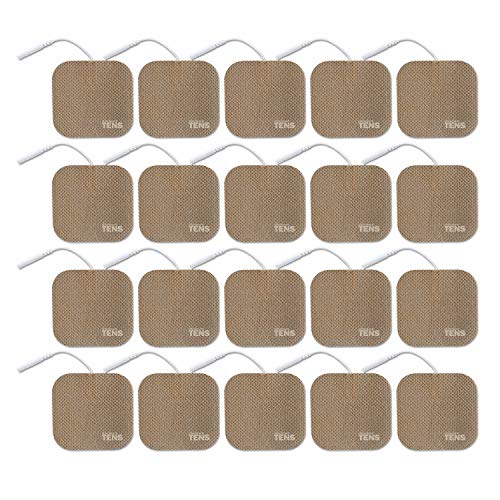 Product Cover TENS Wired Electrodes Compatible with TENS 7000, Premium Replacement Pads for TENS Units, Discount TENS Brand (2in x 2in, 20 Pack)