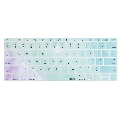 Product Cover MOSISO Silicone Keyboard Cover Protective Skin Compatible with MacBook Pro 13 inch 2017 & 2016 Release A1708 Without Touch Bar, MacBook 12 inch A1534, Rainbow Mist