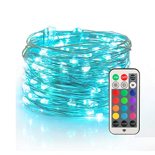 Product Cover YIHONG Fairy String Lights USB Powered, 33ft Twinkle Lights with RF Remote, Color Change Firefly Lights - 13 Colors