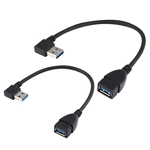 Product Cover USB 3.0 Extension Cable - A Left & Right Angle - Male To Female - Pack of 2 (Black-Left Right Angle)