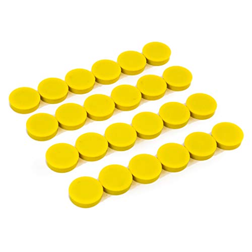 Product Cover Bullseye Office Magnets (24 Pack) - Yellow Round, Refrigerator Magnets - Perfect as Whiteboards, Lockers, or Fridge Magnets [Yellow]