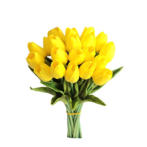 Product Cover Mandy's 20 Pcs Yellow Artificial Tulip Flowers 14