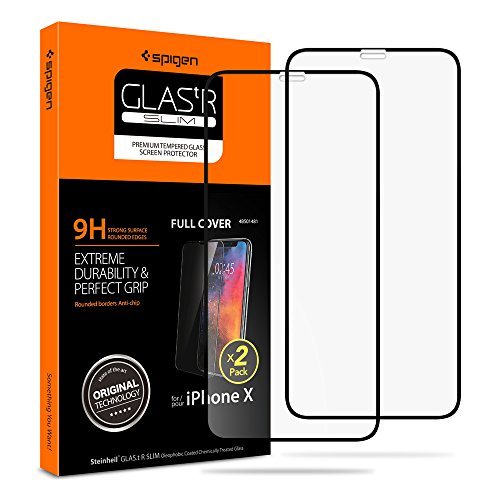 Product Cover Spigen Tempered Glass Screen Protector Designed for iPhone Xs (2018) / iPhone X (2017) [2 Pack] - Maximum Protection