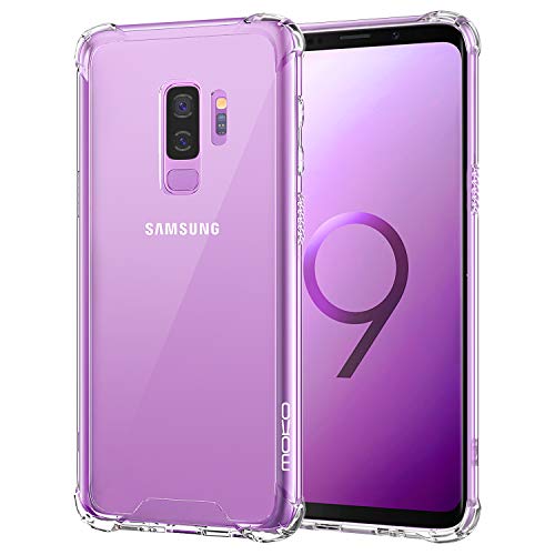 Product Cover MoKo Cover Compatible for Samsung Galaxy S9 Plus Case, Reinforced Corners TPU Bumper Cushion + Anti-Scratch Hybrid Rugged Transparent Panel Cover for Samsung Galaxy S9+ 6.2 Inch 2018 - Transparent