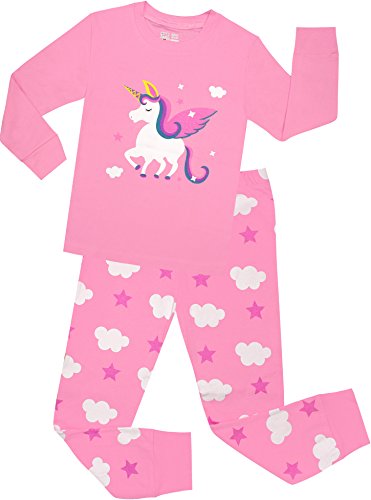 Product Cover Little Girls Horse Pajamas Set Children Christmas PJs 100% Cotton Sleepwear Size 2 to 8 Years