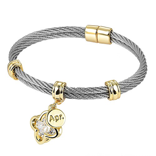 Product Cover BIJOUX BOBBI [Luxury Packaging Premier Birthstones Beautiful Twisted Cable Bangles - April - A4996BKC