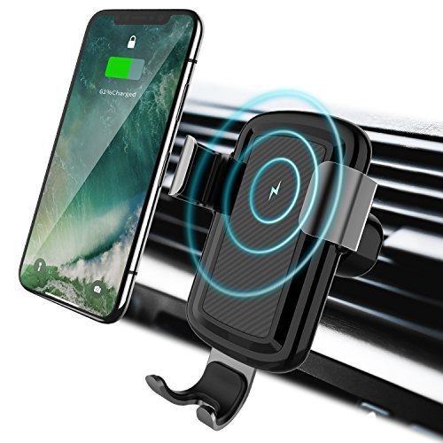 Product Cover LICHEERS Wireless Car Charger Phone Mount, Gravity Car Wireless Charger Phone Holder Compatible with iPhone X/8/8 Plus Samsung S8/S8 Plus/S7/S7 (Black)