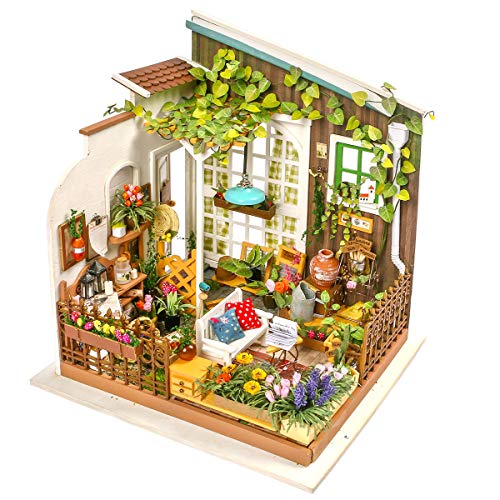 Product Cover Rolife DIY Miniature Dollhouse Set-Model Building Kit to Build-Assembly Garden Fairy House-3D Wooden Puzzle Playset-Home Decor-Unique Birthday Mothers Day for Boys Girls Friends Mom Women (08 Garden)