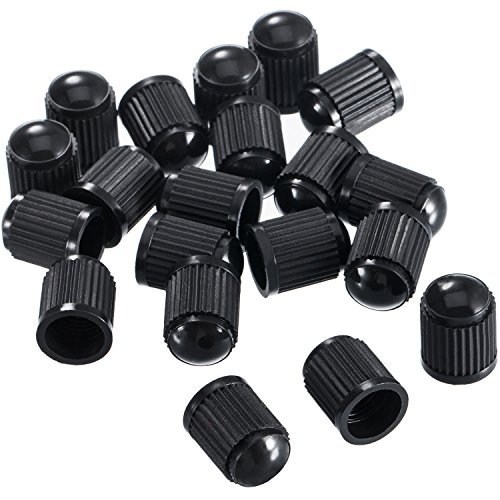 Product Cover Outus Plastic Tyre Valve Dust Caps for Car, Motorbike, Trucks, Bike and Bicycle, 20 Pack (Black)