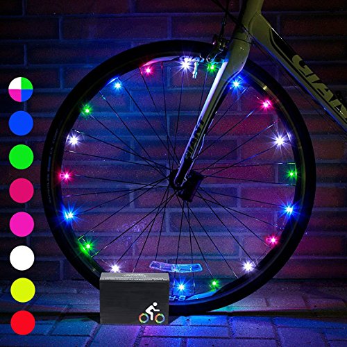 Product Cover Bike Wheel Lights, Cool Easter Gifts LED Bike Wheel Light for Boys Easter Toys for 5-16 Year Old Boys Easter Halloween Christmas Xmas Stocking Stuffers Fillers Gifts for Teen Girls Multicolor TTB07