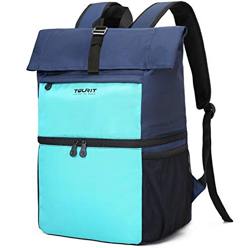 Product Cover TOURIT Cooler Backpack Large Insulated Lunch Backpack Lightweight Backpack with Cooler Compartment for Men Women to Work Picnic Hiking Beach Park or Daily Trips - Double Decker Backpack