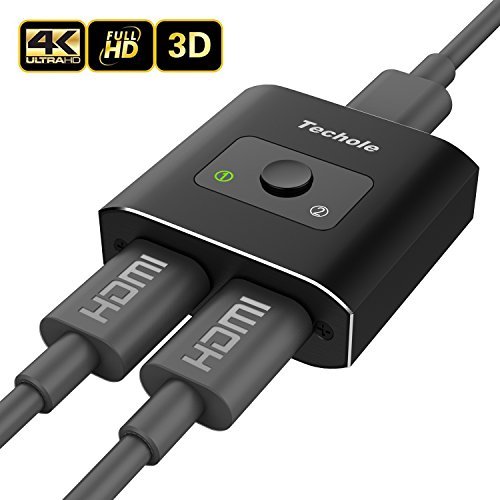 Product Cover Techole HDMI Switch 4K HDMI Bi-Directional Splitter with Manual Switch 1 in 2 Out or 2 Input 1 Output, No External Power Required, Supports 4K 3D HD 1080P for Xbox, PS4, Roku, Blu-Ray Player, HDTV