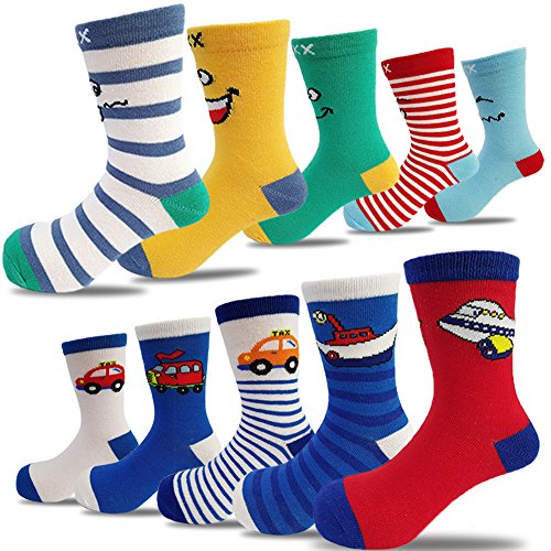 Product Cover 10 Pairs Kids Boys Girls Colorful Fashion Cotton Crew Socks