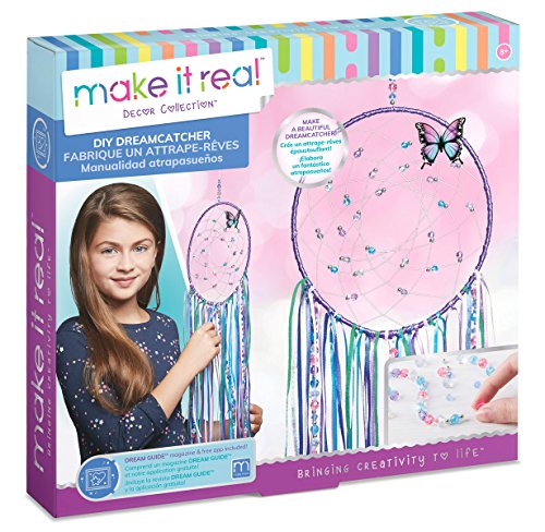 Product Cover Make It Real - DIY Dreamcatcher.  Make Your Own Dream Catcher Arts and Crafts Kit for Tween Girls.  Includes Dream Catcher Hoop, Strings and Ribbons, Beads, Butterfly Pin and More
