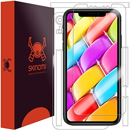 Product Cover Skinomi Full Body Skin Protector Compatible with Apple iPhone XR (6.1 inch)(Screen Protector + Back Cover) TechSkin Full Coverage Clear HD Film