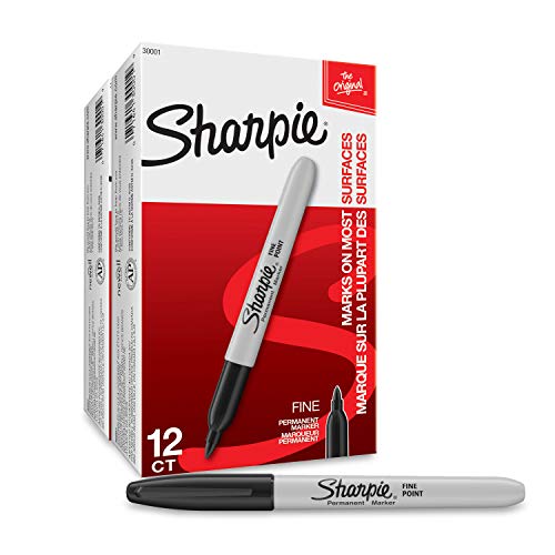 Product Cover Sharpie Permanent Markers, Fine Point, Black, 24-Count