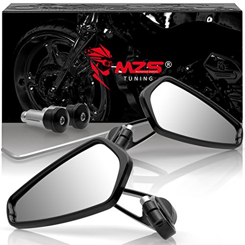 Product Cover MZS Motorcycle Bar End Mirrors Rear View CNC compatible Honda GROM MSX125 CB500F/ Kawasaki Z125 pro Z650 Z750 Z800 Z900 ER6N ER6F/ Yamaha MT-03 MT-07 FZ-07 MT-09 FZ-09 MT-10 FZ-10 MT-25 FZ6 FZ8 FZ6R