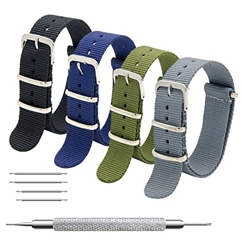 Product Cover CIVO NATO Strap 4/8 Packs - 16mm 18mm 20mm 22mm 24mm Premium Ballistic Nylon Watch Bands Zulu Style with Stainless Steel Buckle