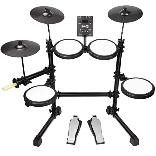 Product Cover RockJam Mesh Head Kit, Eight Piece Electronic Drum Kit with Mesh Head, Easy Assemble Rack and Drum Module including 30 Kits, USB and Midi connectivity