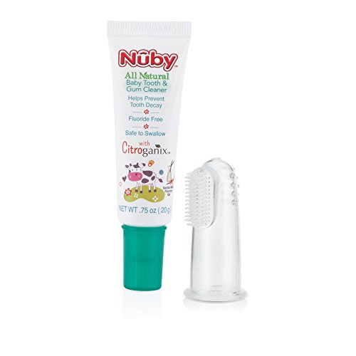 Product Cover Nuby Baby Toothpaste and Silicone Finger Gum Massager, 0.75 Fluid Ounce