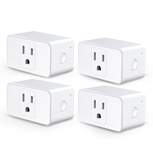 Product Cover Meross WiFi Smart Plug Mini, 16 Amp & Reliable Wifi Connection Powered by Mediatek Chipset, Alexa and Google Voice Control, App Remote Control, Timer, Occupies Only One Socket, No Hub Needed, 4 Pack