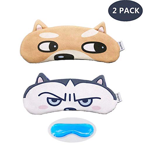 Product Cover [2 PACK] Pragovle Dog Cute Sleep Eye Night Mask for sleeping, Super Soft and Light for women and kids men