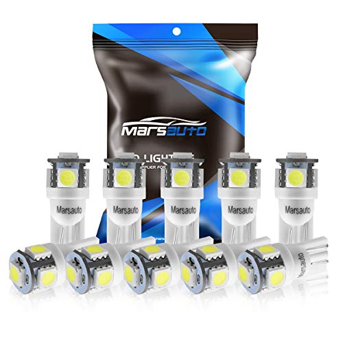 Product Cover Marsauto 194 LED Light Bulb 6000K 168 T10 2825 5SMD LED Replacement Bulbs for Car Dome Map Door Courtesy License Plate Lights (Pack of 10)