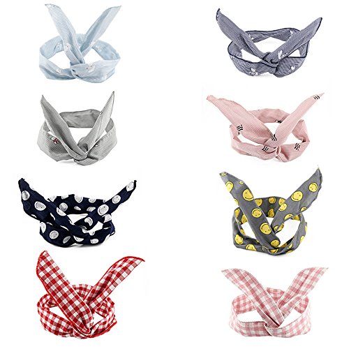 Product Cover Kaide Assorted Fashion Rabbit Ear Headband Wired Hair Tie bow Headband