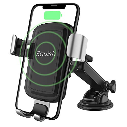 Product Cover Squish Wireless Charger Car Phone Mount, Qi Wireless Car Charger, Wireless Charger Phone Holder Dashboard Windshield for iPhone, Samsung, Moto, Huawei, Nokia, LG, Smartphones