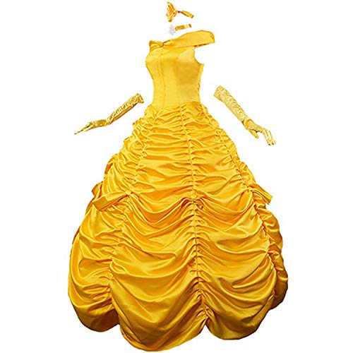 Product Cover Womens Princess Dress Long Party Costume Lace up Ball Gown Prom Dresses Gloves (XL)