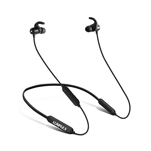 Product Cover Wireless Headphones Xunpuls Bluetooth Earphones HD Mic Noise Cancelling Stereo Noise Isolation 13-15 Hrs Dual Batteries Sweatproof IPX6 Headsets Magnetic Sports Outdoor Gym Running Workout