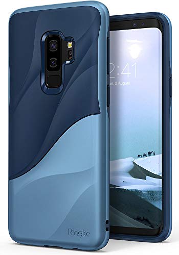 Product Cover Ringke Wave Compatible with Galaxy S9 Plus Case Dual Layer Heavy Duty 3D Textured Shock Absorbent PC TPU Full Body Drop Resistant Protection Cover for Galaxy S 9 Plus (2018) - Coastal Blue