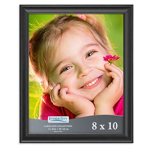 Product Cover Icona Bay 8x10 Picture Frame (1 Pack, Black), Black Photo Frame 8 x 10, Composite Wood Frame for Walls or Tables, Set of 1 Lakeland Collection