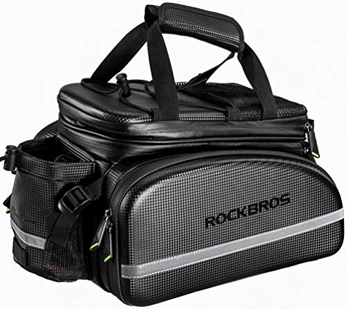 Product Cover ROCK BROS Bike Rack Bag Trunk Bag Waterproof Carbon Leather Bicycle Rear Seat Cargo Bag Rear Pack Trunk Pannier Handbag