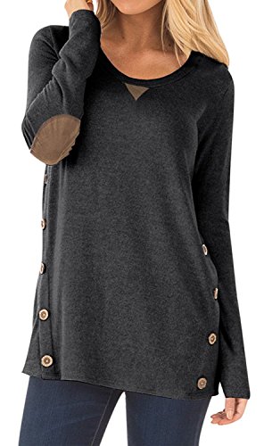 Product Cover DEARCASE Women's Casual Long Sleeve Faux Suede Loose Tunic Button Blouses Shirt Tops