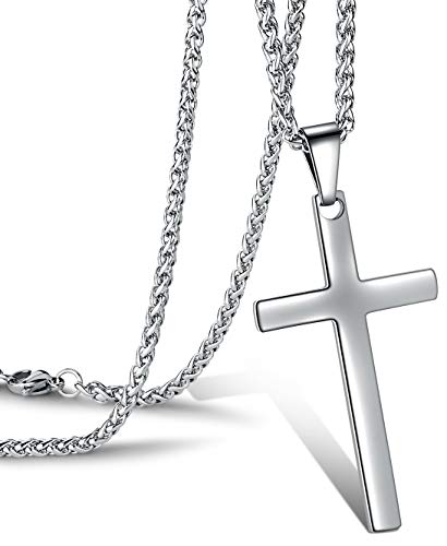 Product Cover JewelBeauty Cross Pendant Necklace for Men Stainless Steel Titanium Necklace,18-36 Inches