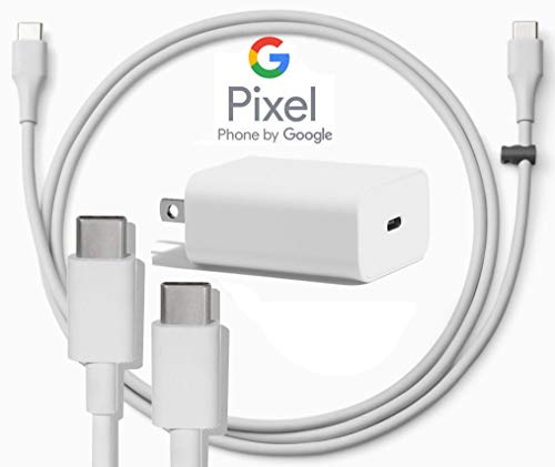Product Cover Google USB-C Charging Rapidly Charger for 2nd & 3rd Gen Pixel devices (18W 3A Charger + 3 Foot USB-C, C-C Cable)