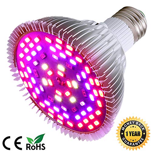 Product Cover 50W Led Grow Light Bulb, Led Plant Bulb Full Spectrum Grow Lights for Indoor Plants Vegetables and Seedlings, LED Plant Light Bulb for Hydroponics Indoor Garden Greenhouse and Organic Soil (E26 78LED