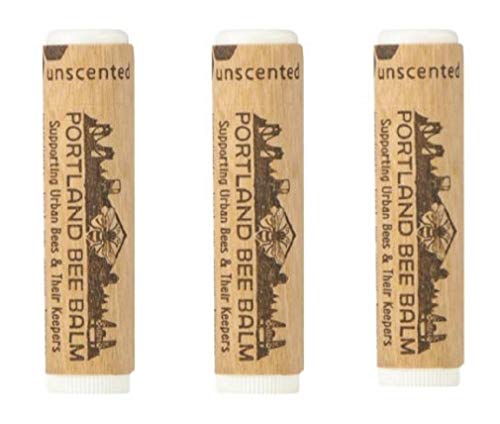 Product Cover Portland Bee Balm All Natural Handmade Beeswax Based Lip Balm, Unscented 3 Tube Pack